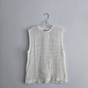 Zara Cream Mesh Knit Top